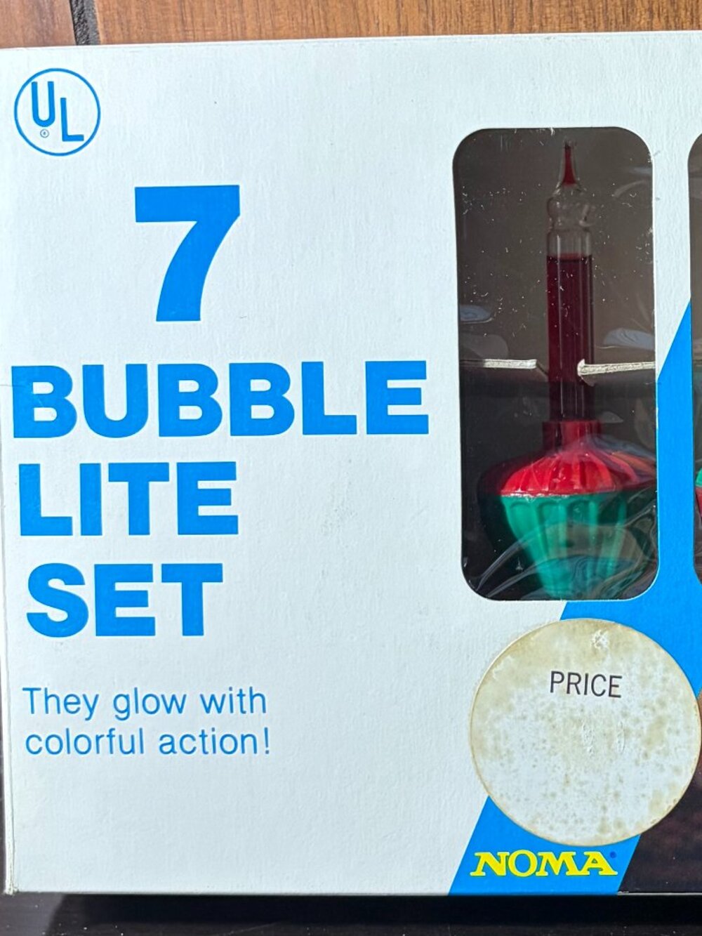 Vtg Noma 7 Piece Christmas Bubble Light Set in Original Box - Rare Working EUC